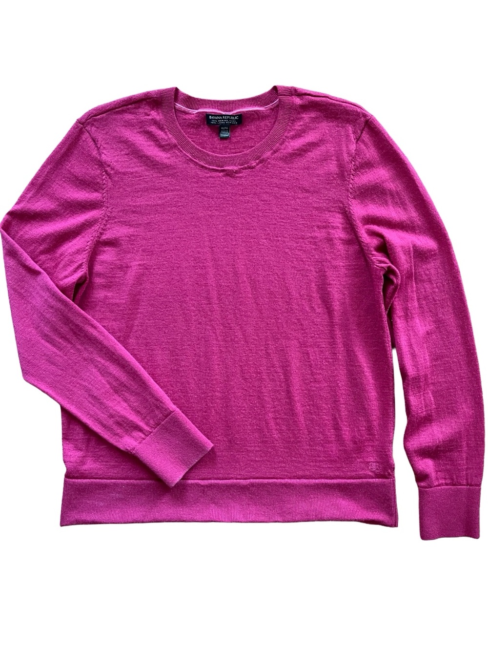 Banana Republic Merino Wool Crewneck Sweater - Fuchsia Pink